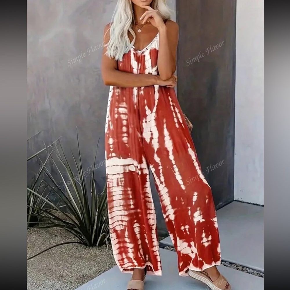 Tie Dye Wide Leg Jumpsuit